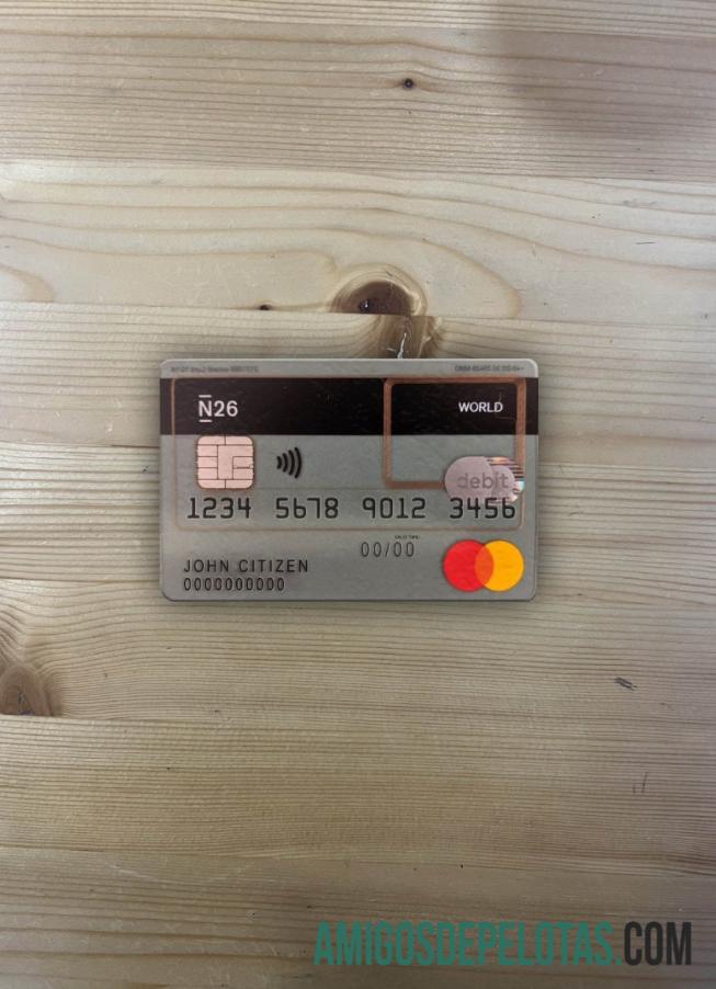 Alemanha N26 Banco Alemanha Débito Mastercard Photolook Front exemplo real